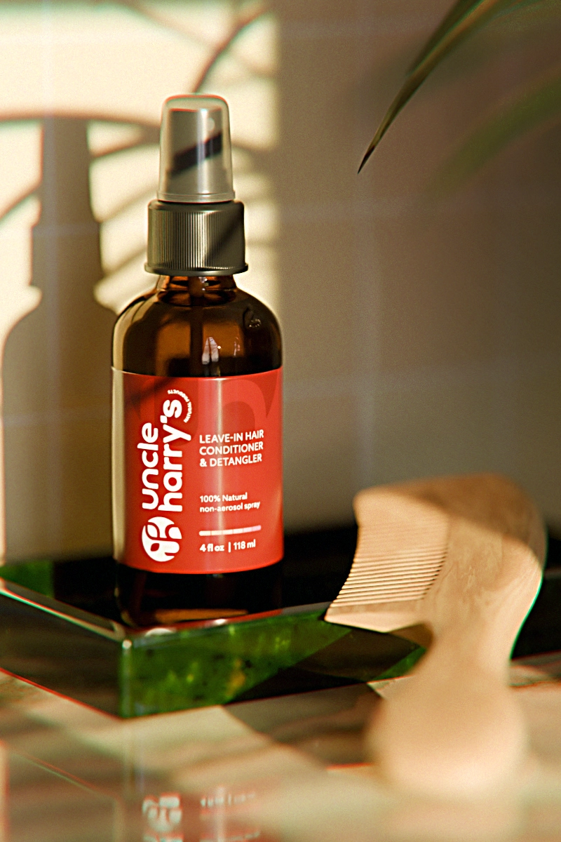 Cosmetic bottle rendered under warm sunlight